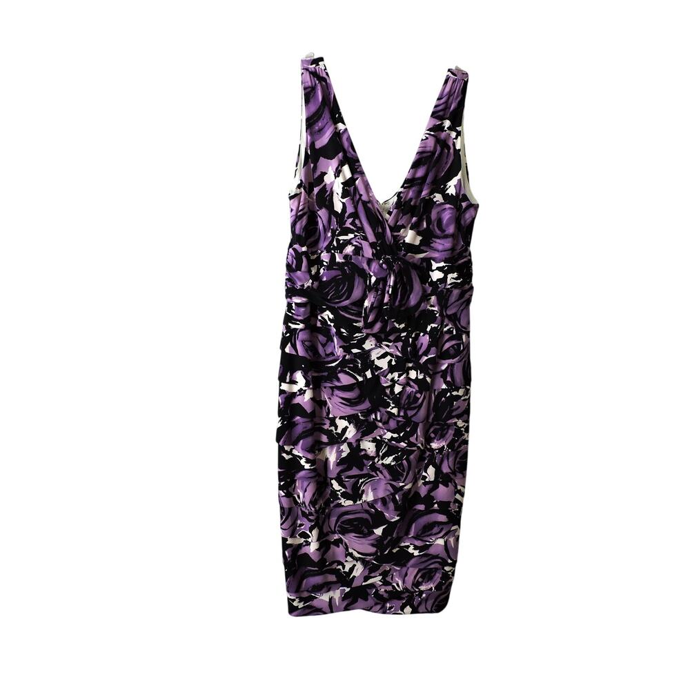 Jones New York Sleeveless Dress in purple and black Size 10